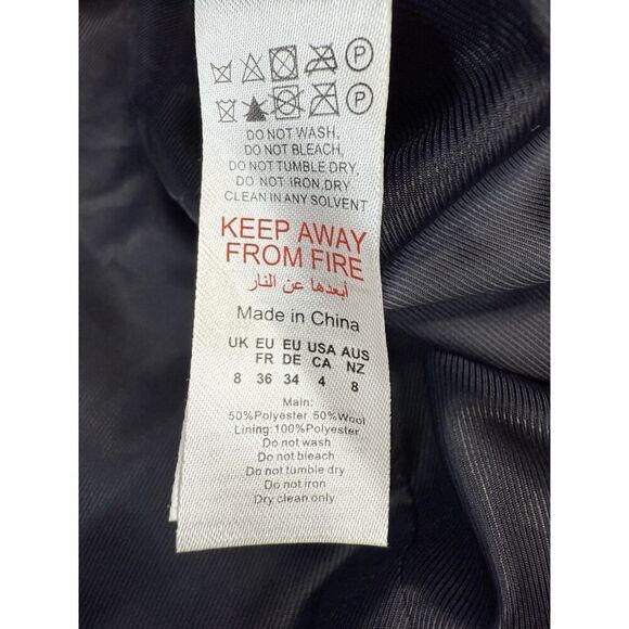 NASTY GAL Collection Pinstripe Oversized Wool Blend Navy Blazer sz 4 US - Picture 12 of 13